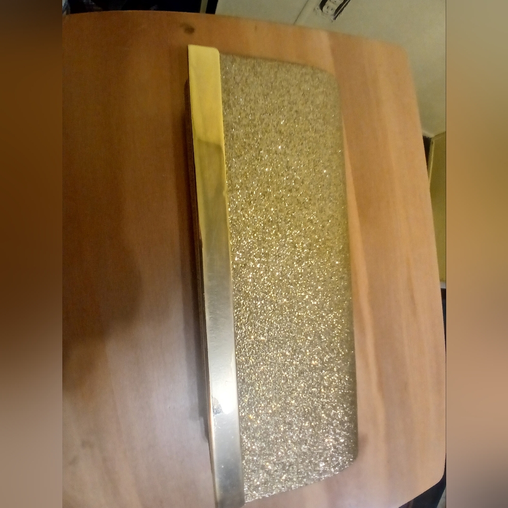 Lulu Townsend Gold Satin Clutch